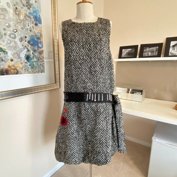 Desigual Dresses & Skirts - Desigual Sleeveless Wool Dress with Patchwork Belt SMALL